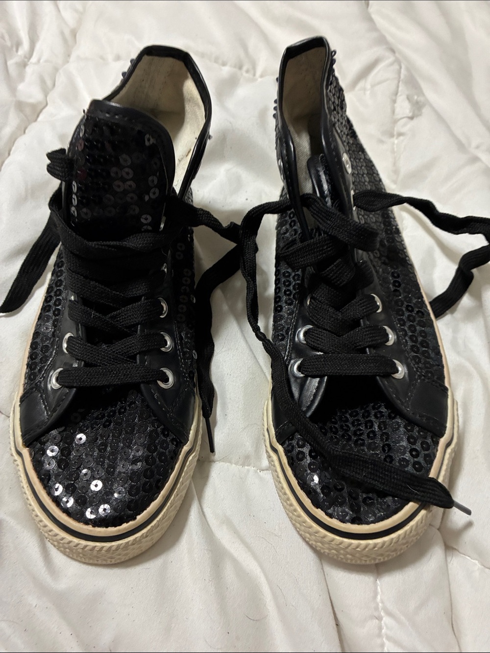 balera Black Sequin Low-Top Sneakers